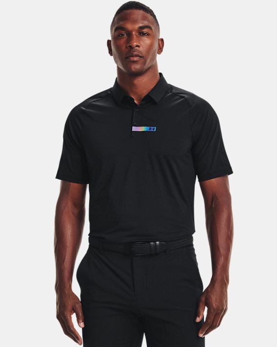 男士UA RUSH™ Bonded Polo衫, Black, pdpMainDesktop image number 0